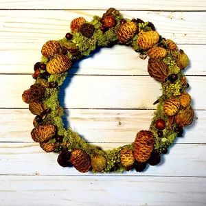 Woodland pinecone and moss natural 12 inch WREATH